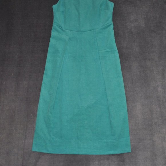 Vintage Corduroy Jumper Dress Medium Large Green Sleeveless Handmade Midi Dress - Picture 4 of 9
